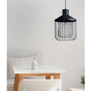 ATHM DESIGN Suspension Abat Jour Métal Noir 10