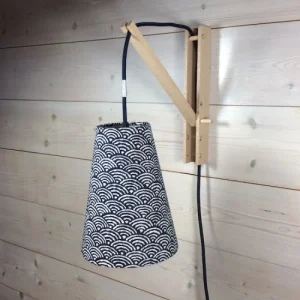 Ambiances & Toiles Suspension Baladeuse Seigaiha Indigo/cordon Textile Marine, H 19cm 7