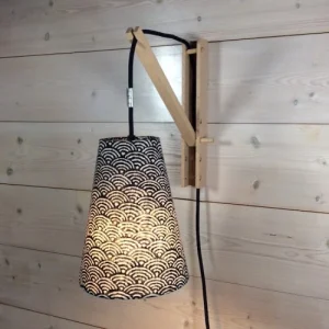 Ambiances & Toiles Suspension Baladeuse Seigaiha Indigo/cordon Textile Marine, H 19cm 9