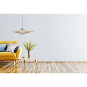 Rif Suspension Bois Design Noir Beige Foncé D90cm 12