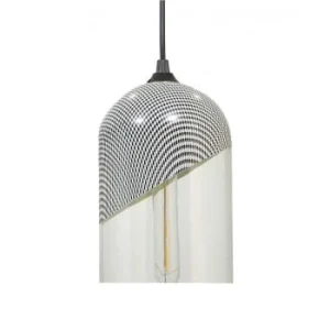 C-Création Suspension Cloche En Verre Peint Gris 16