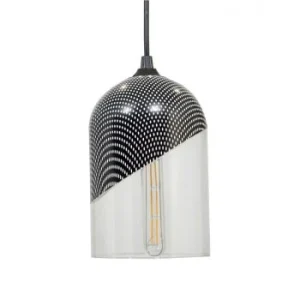 C-Création Suspension Cloche En Verre Peint Gris 18