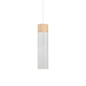 Nordlux Suspension Cylindrique Allongée En Métal Noir Et Bois 18