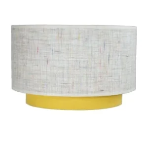 Ambiances & Toiles Suspension Cylindrique Lin Naturel Et Fils Multicolores/bandeau Jaune 18