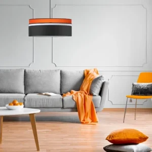 Kauze Luminaires Suspension Déco Noir Et Orange Ø 60 7