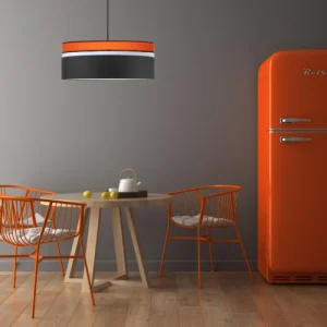 Kauze Luminaires Suspension Déco Noir Et Orange Ø 60 9