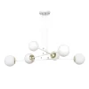 Wonderlamp Suspension élégante 6 Lumières Nordique Blanc Avec Détails Dorés 22