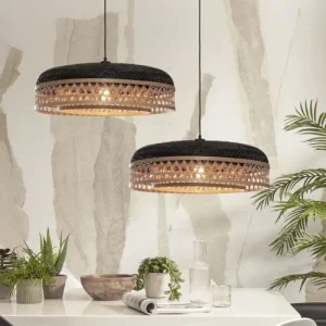 Good & Mojo Suspension En Bambou Naturel/noir, H. 18cm 12