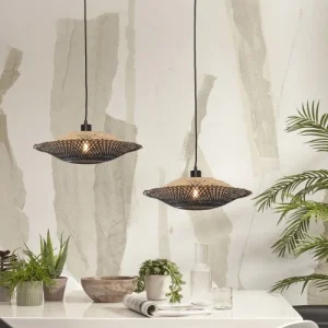Good & Mojo Suspension En Bambou Noir/naturel, H. 12cm 12