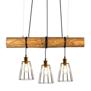 Britop Lighting Suspension En Bois 3 Ampoules 14