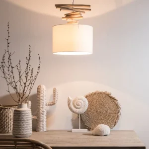 Maisons Du Monde Suspension En Eucalyptus Et Abat-jour Blanc 8