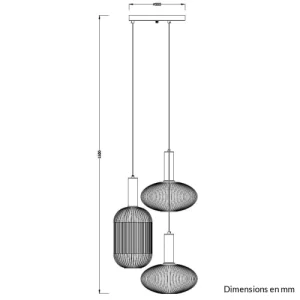 Keria Suspension En Glass Dore 14