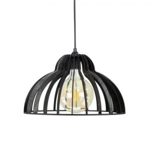 C-Création Suspension En Lamelles De Bois Noir 10