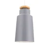 FORLIGHT Suspension En Métal Gris Et Bois Blond 20