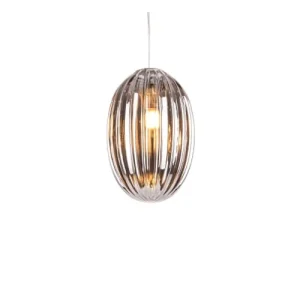 Leitmotiv Suspension En Verre H30cm Gris Fumé 9