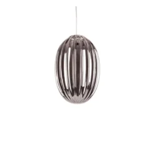 Leitmotiv Suspension En Verre H30cm Gris Fumé 13
