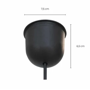 C-Création Suspension En Verre Peint Noir Marbré 12