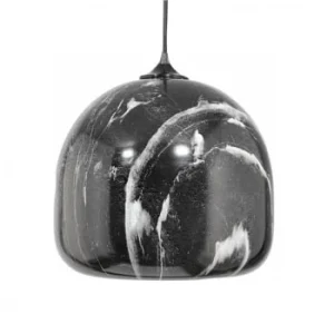 C-Création Suspension En Verre Peint Noir Marbré 18