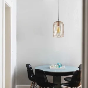 C-Création Suspension En Verre Transparent Et Métal Cuivré 10