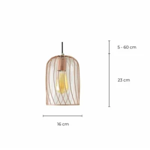 C-Création Suspension En Verre Transparent Et Métal Cuivré 14