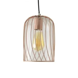 C-Création Suspension En Verre Transparent Et Métal Cuivré 18
