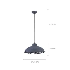 Rendez Vous Déco Suspension Filaire En Métal Gris Béton 14
