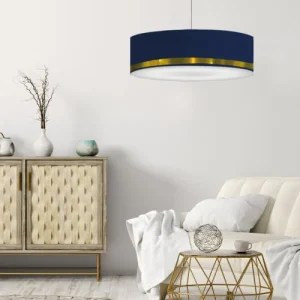 Abat-jours Suspension Jonc Bleu Et Or Ø 65 X H 25 9