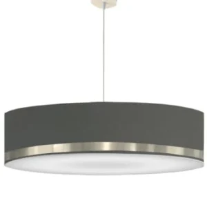 Abat-jours Suspension Jonc Gris Et Cuivre Ø 65 X H 25 15