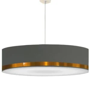 Abat-jours Suspension Jonc Gris Et Cuivre Ø 65 X H 25 11