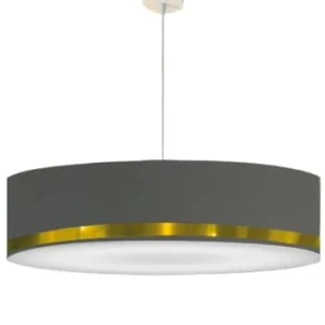 Abat-jours Suspension Jonc Gris Et Cuivre Ø 65 X H 25 13
