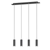 Trio Suspension Métal Noir 4 Lumières 20