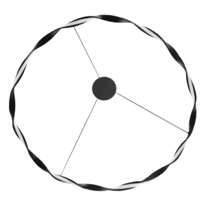 Cristalrecord Suspension Minimaliste Et élégant En Forme D’anneau Noir ø108 Cm 9