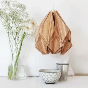 Tedzukuri Atelier Suspension Origami En Ecowood Et Papier Taille M 9