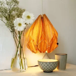 Tedzukuri Atelier Suspension Origami En Ecowood Et Papier Taille M 11