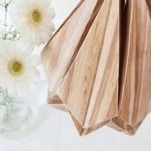 Tedzukuri Atelier Suspension Origami En Ecowood Et Papier Taille M 13