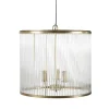 Maisons Du Monde Suspension Tambour En Verre 3 Branches En Métal Doré 22