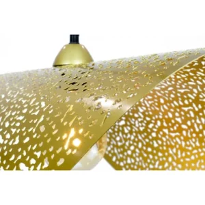 C-Création Suspension Tuile En Métal Perforé Intérieur Doré Extérieur Doré 16